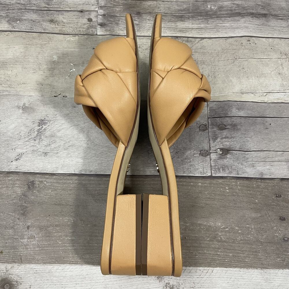 Sam Edelman Dawson Square Toe Quilted Leather Slide Sandals Size 10 Beige - Picture 9 of 15